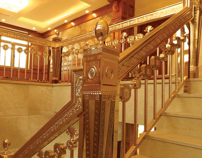 豪華銅藝會所護(hù)欄定制(圖1)